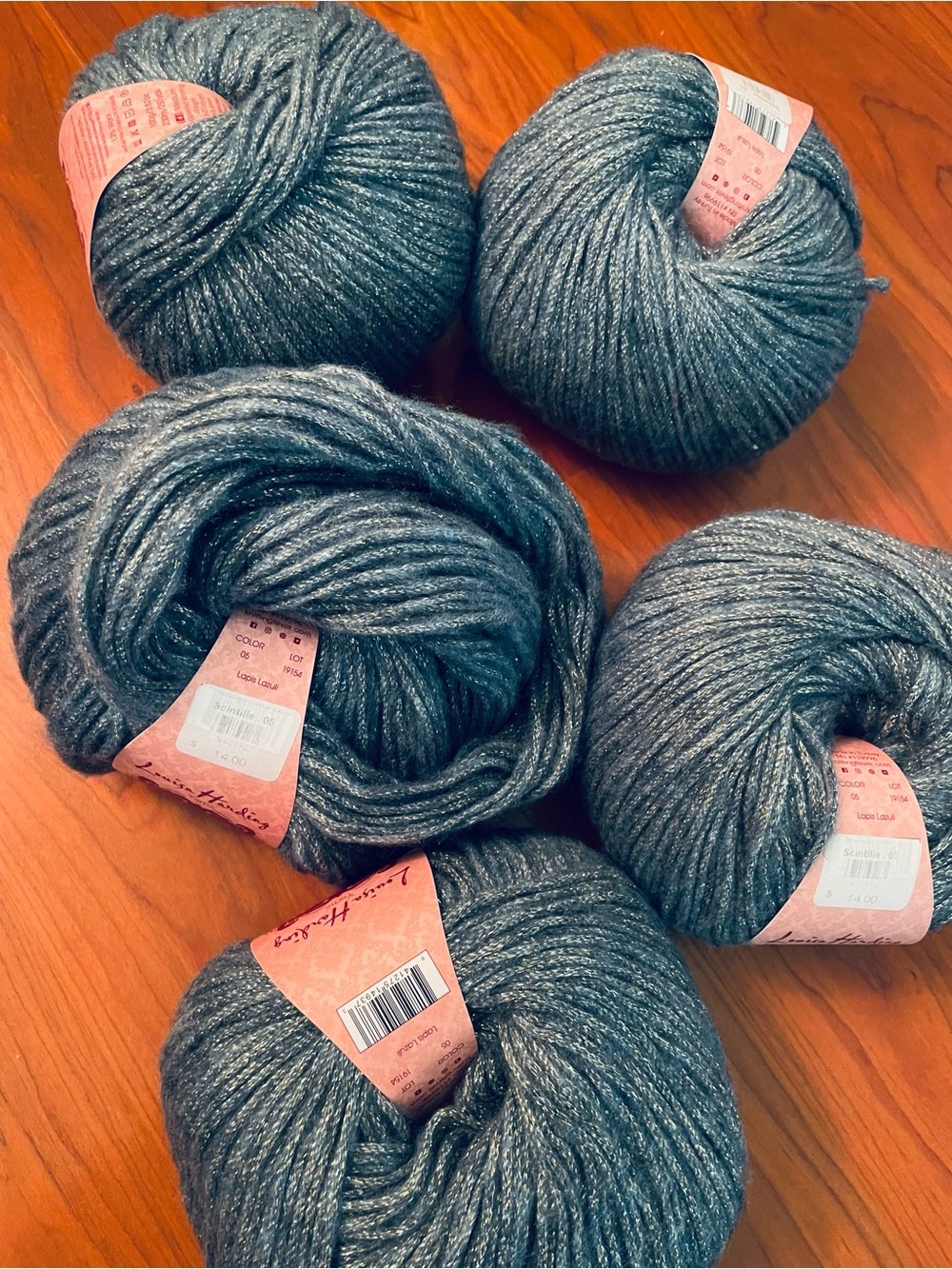 5 Louisa Harding SCINTILLE Worsted Yarn Lot 05 Lapis Lazuli Silver METALLIC - Picture 2 of 7